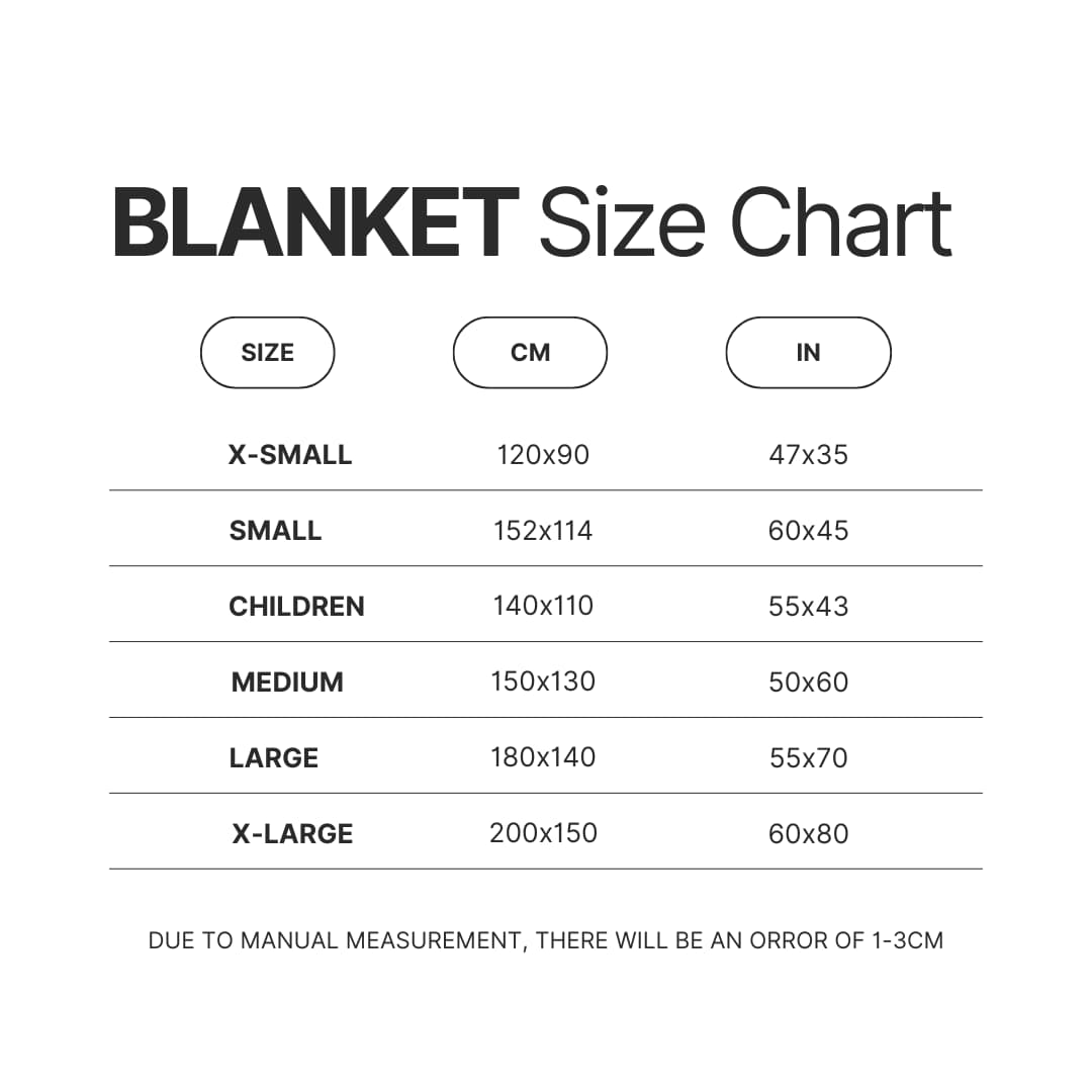 Blanket Size Chart - Hatsune Miku Merch